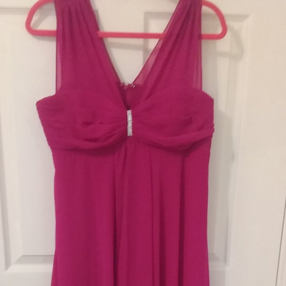 Nearly new R & M Richards formal gown with rhinestone detail